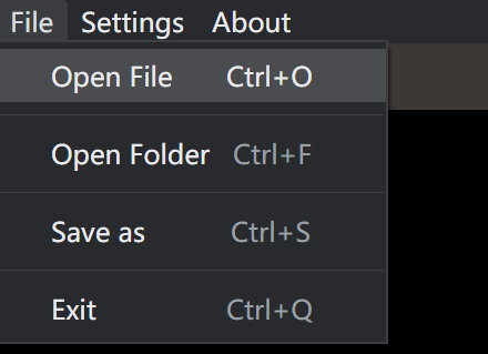 Open File option screenshot